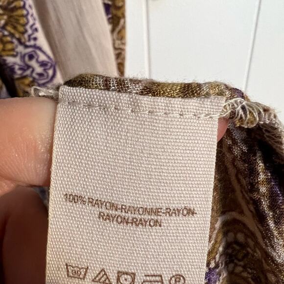 Free people Azalea dress midi paisley pattern neutral boho cream - Picture 6 of 8